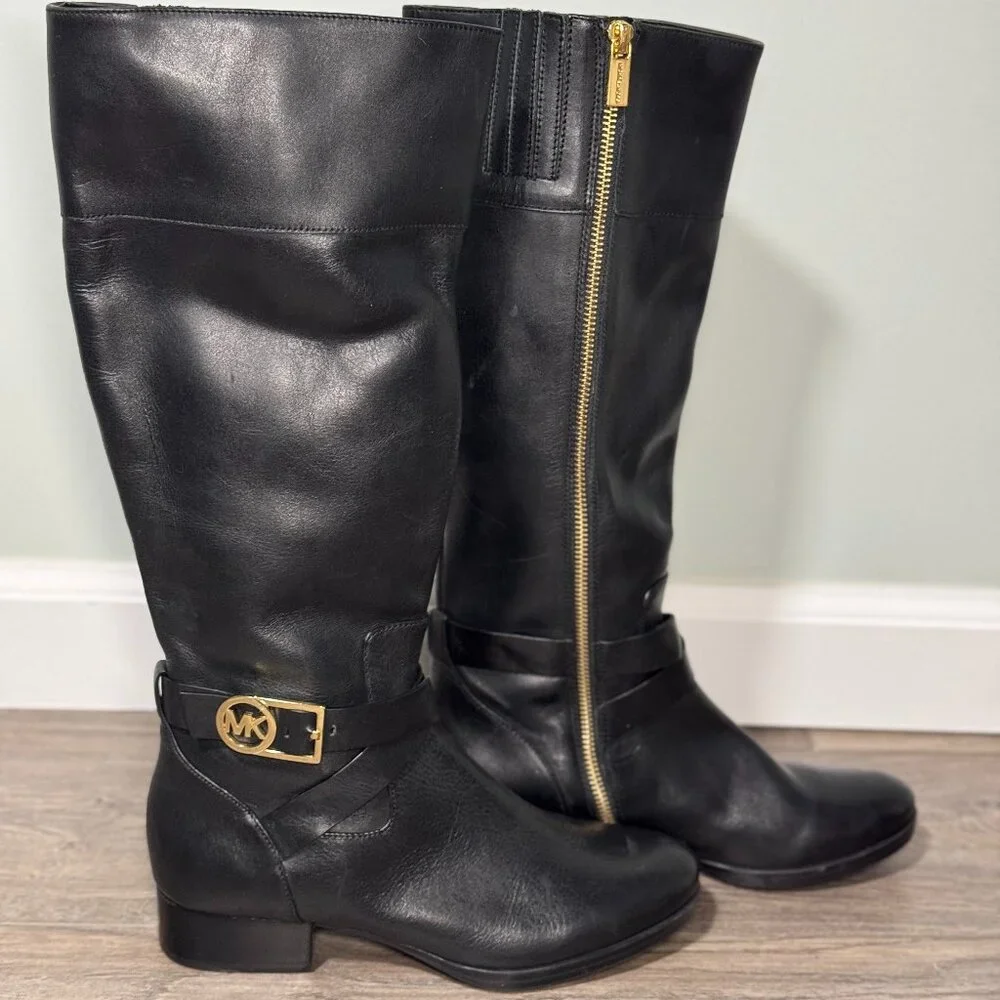 Black Michael Kors Tall Boots - Picture 1 of 6